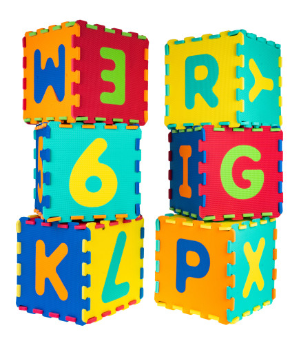 Mata z 36 Puzzli dla dzieci 10m+ Wyjmowane cyfry litery + Pianka EVA + Składanie figur