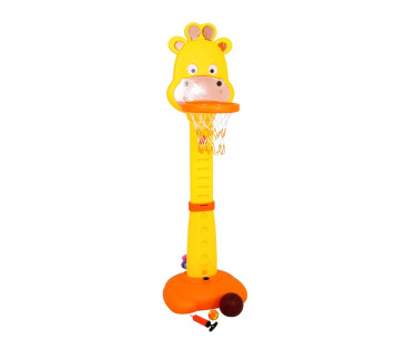 Zestaw sportowy Żyrafa 4w1 dla dzieci 3+ Koszykówka + Obręcze + Rzutki + Miarka wzrostu